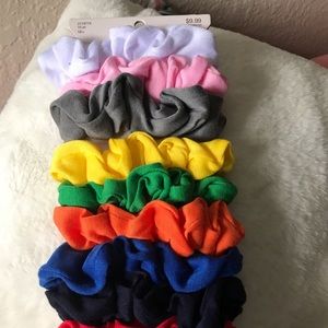Scruchies all colors for hair. Ponytail holders.
